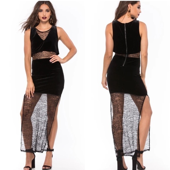 Mink Pink Alexia Maxi Dress, Black, New with Tags - Picture 1 of 6